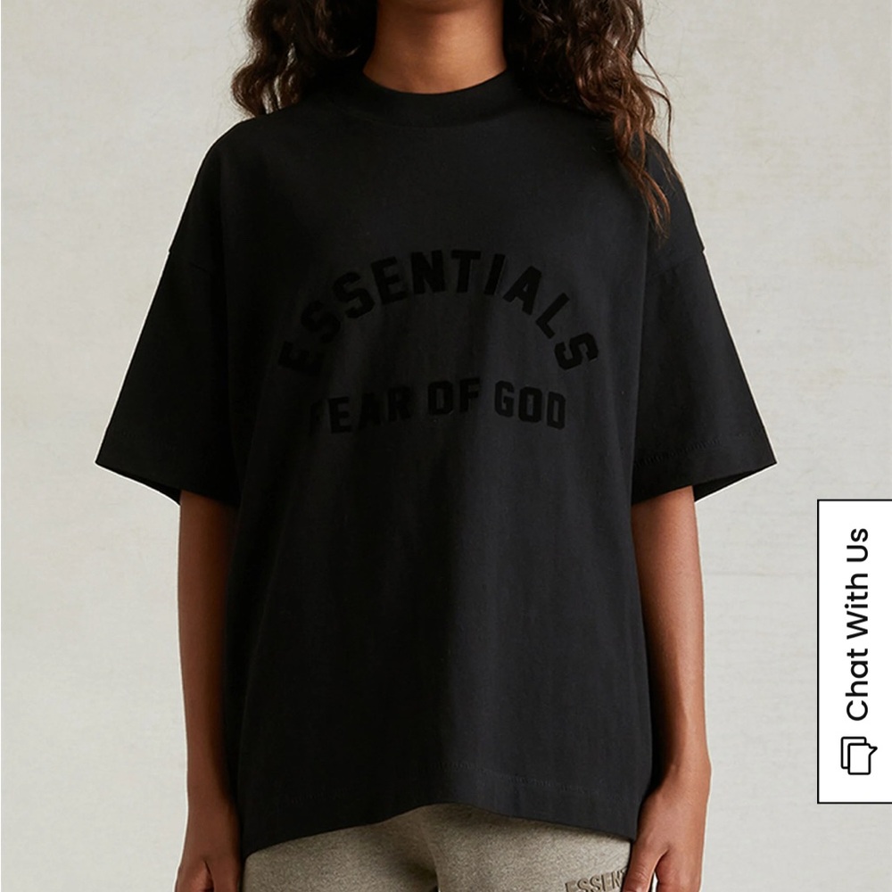 Essentials fear of god t shirt kids 8 women xs
